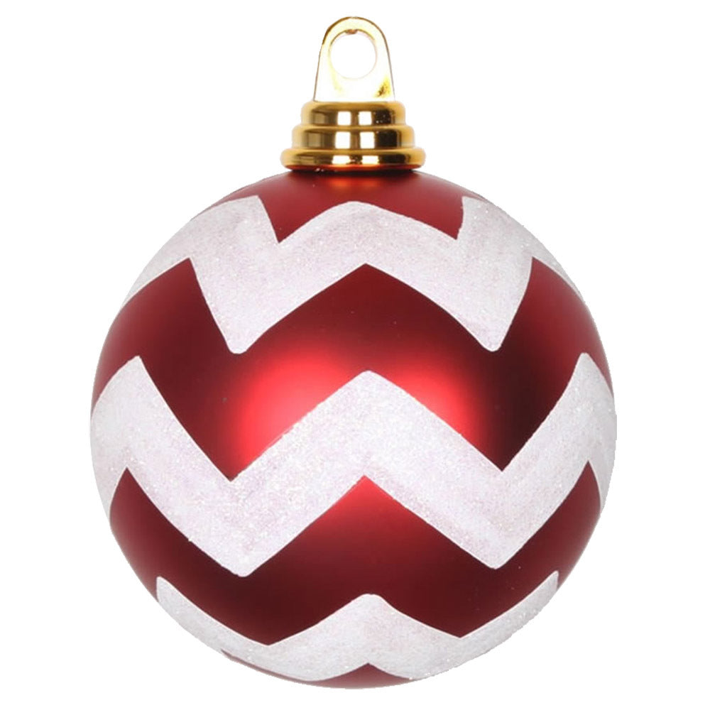 4.75" Red-Wht Matte-Glitt Chev Ball