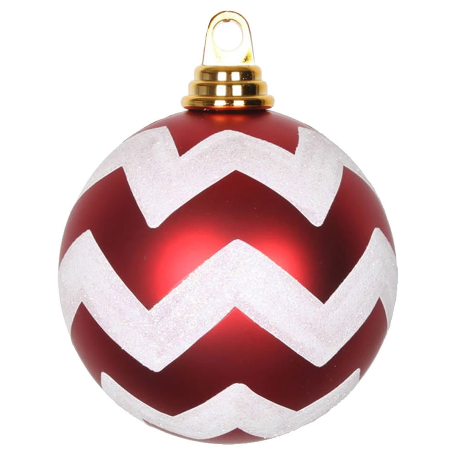 4.75" Red-Wht Matte-Glitt Chev Ball