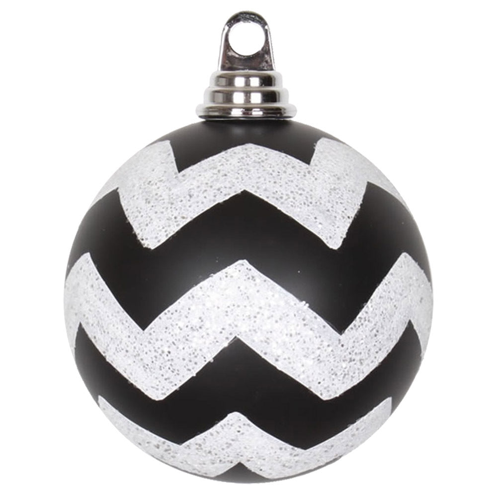 4.75" Black-Wht Matt-Glit Chev Ball