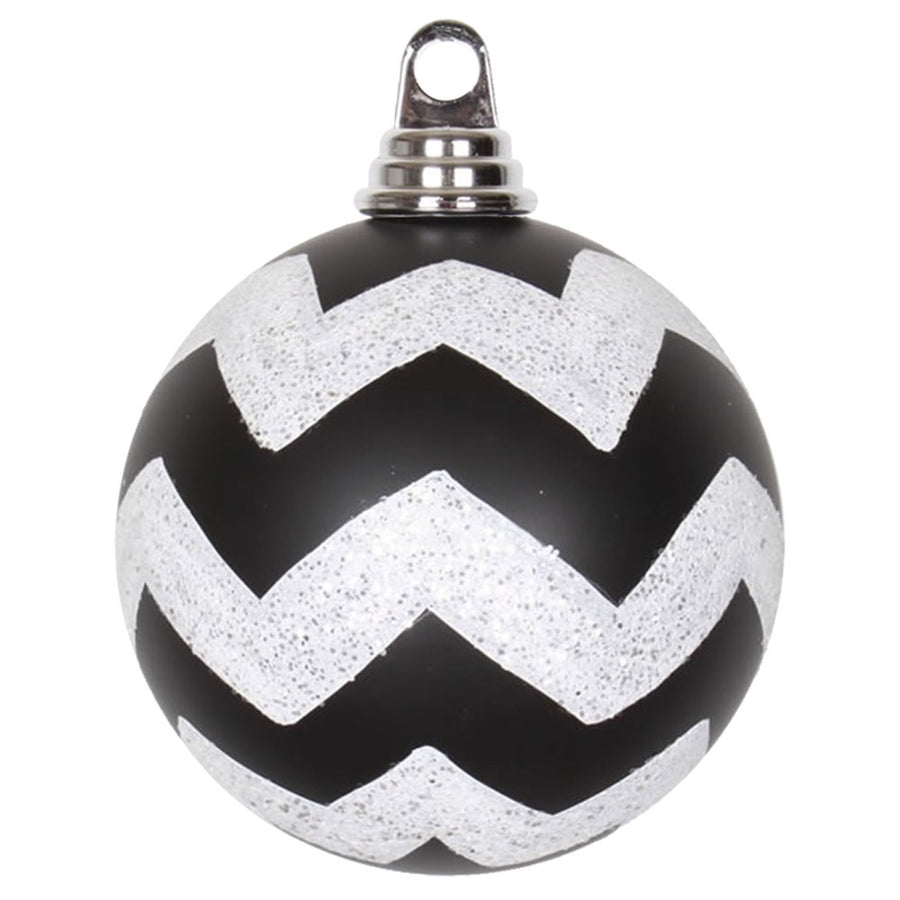 4.75" Black-Wht Matt-Glit Chev Ball