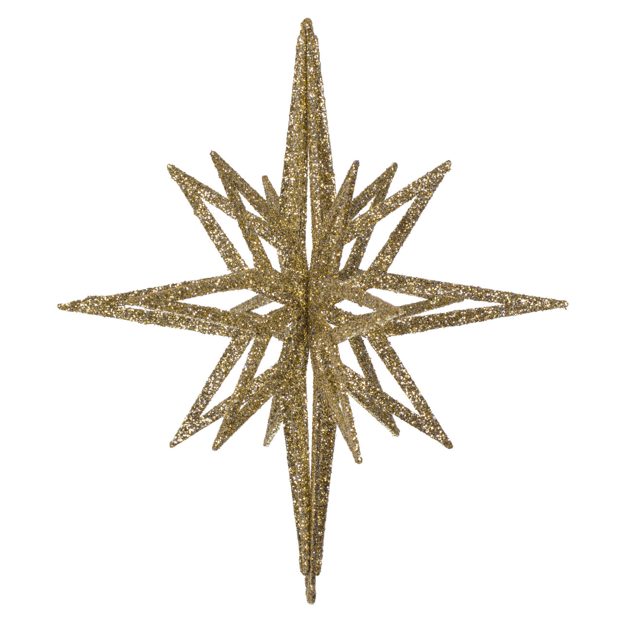 12" Champagne 3D Glitter Star