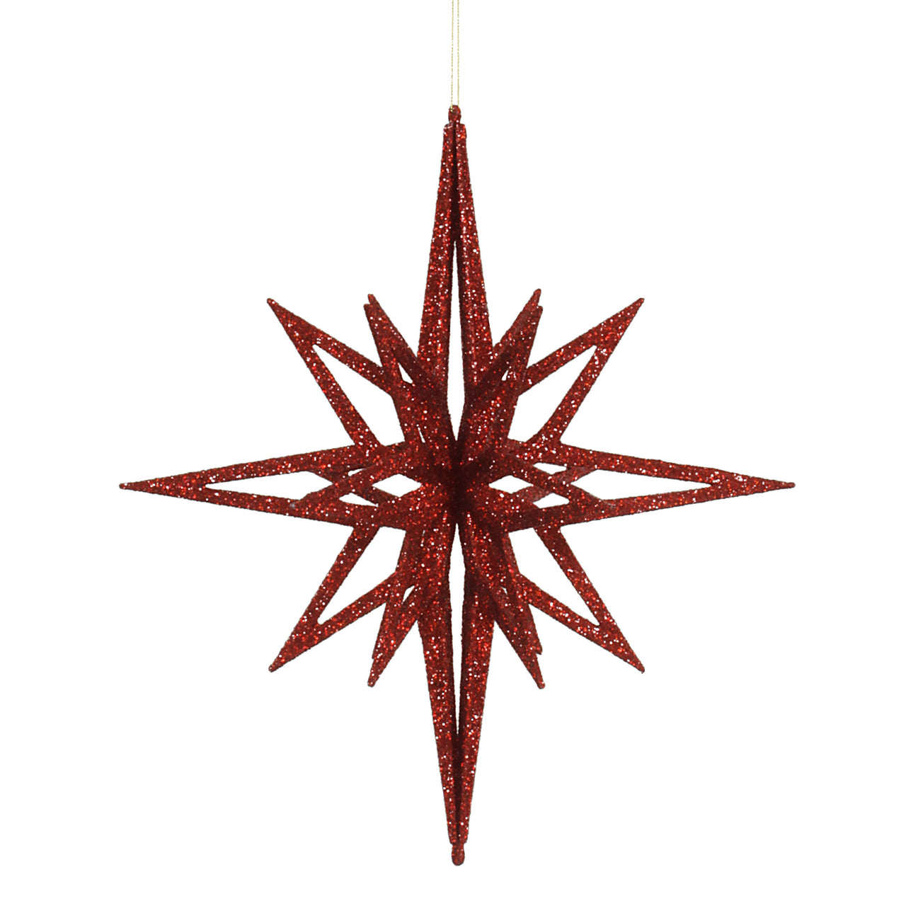 16" Red 3D Glitter Star