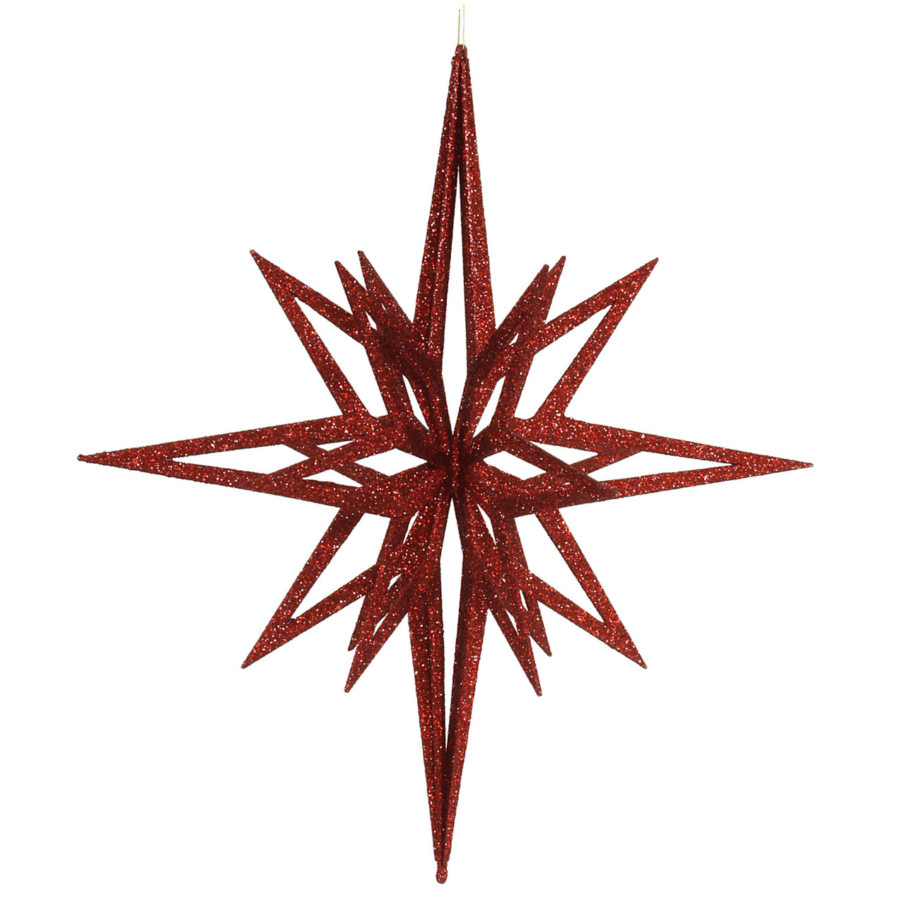 24" Red 3D Glitter Star