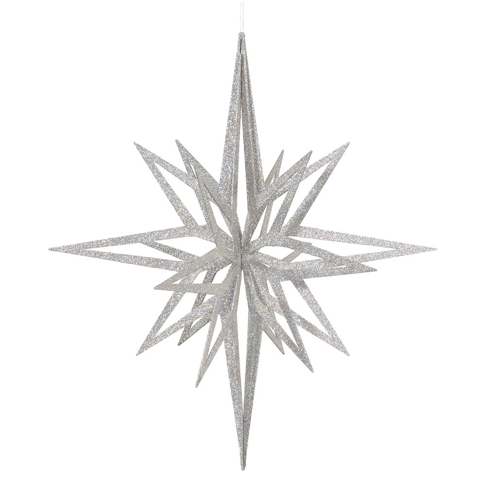 32" Silver 3D Glitter Star