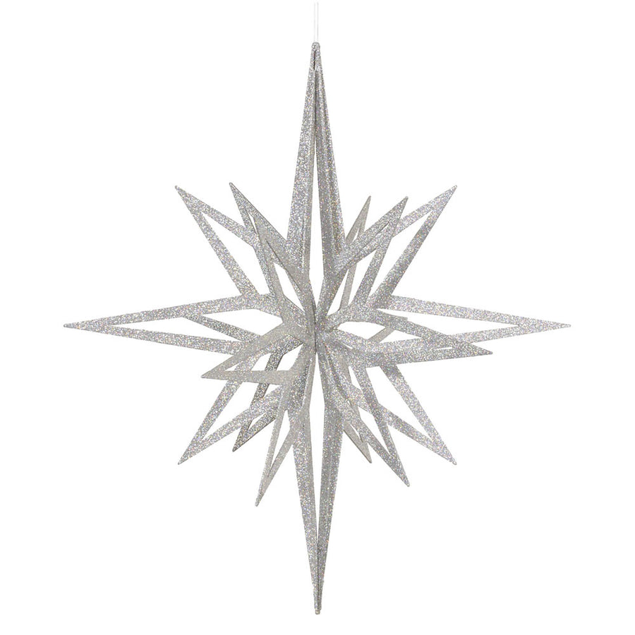 32" Silver 3D Glitter Star