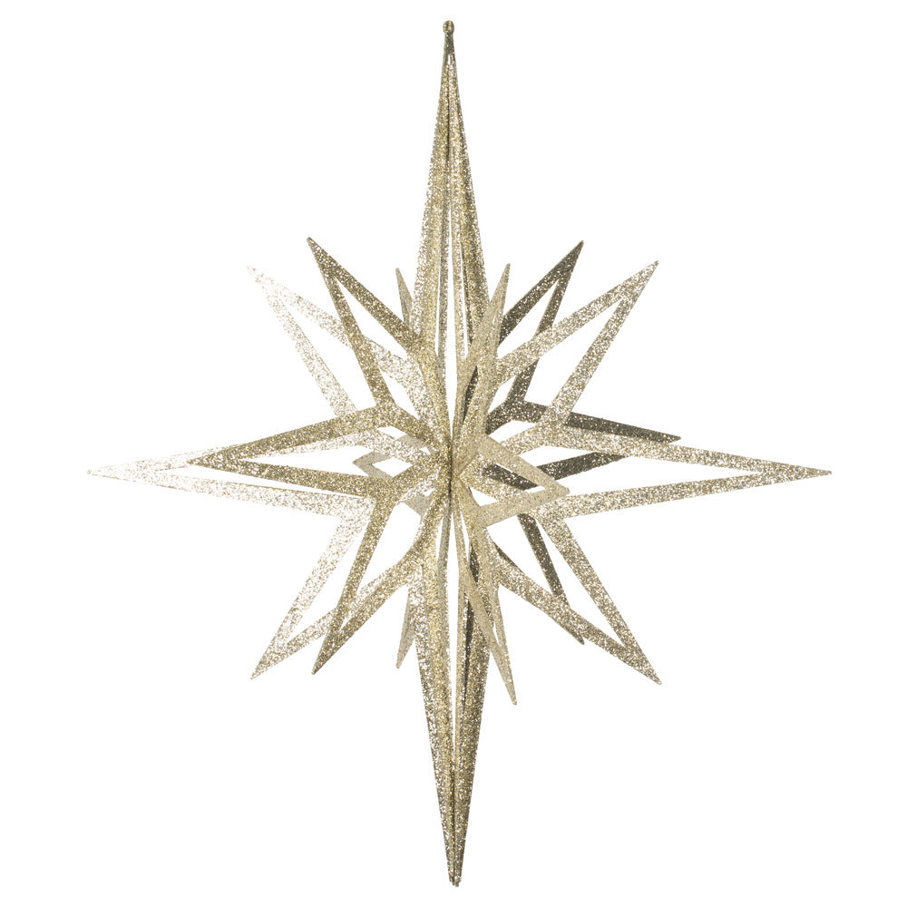 32" Champagne 3D Glitter Star