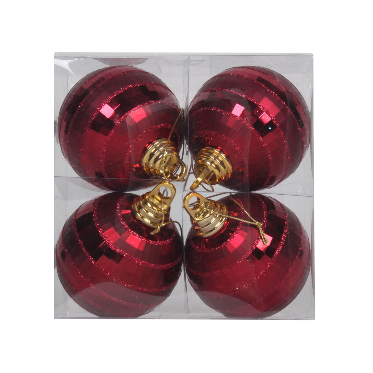 4" Burgundy Shiny-Matte Mirror Ball