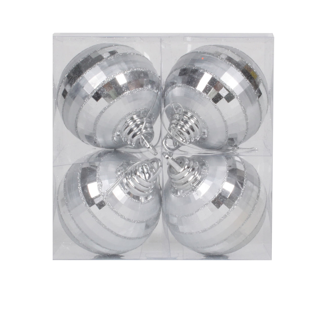 4" Silver Shiny-Matte Mirror Ball