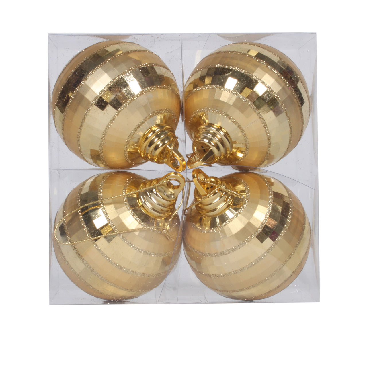 4" Gold Shiny-Matte Mirror Ball