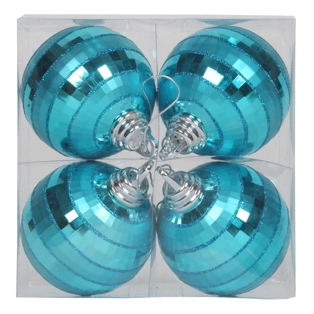 4" Turquoise ShinyMatt Mirror Ball