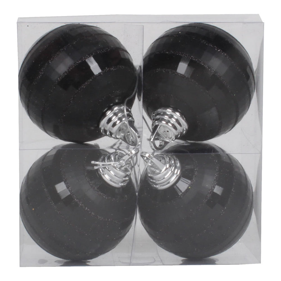 4" Black Shiny-Matte Mirror Ball