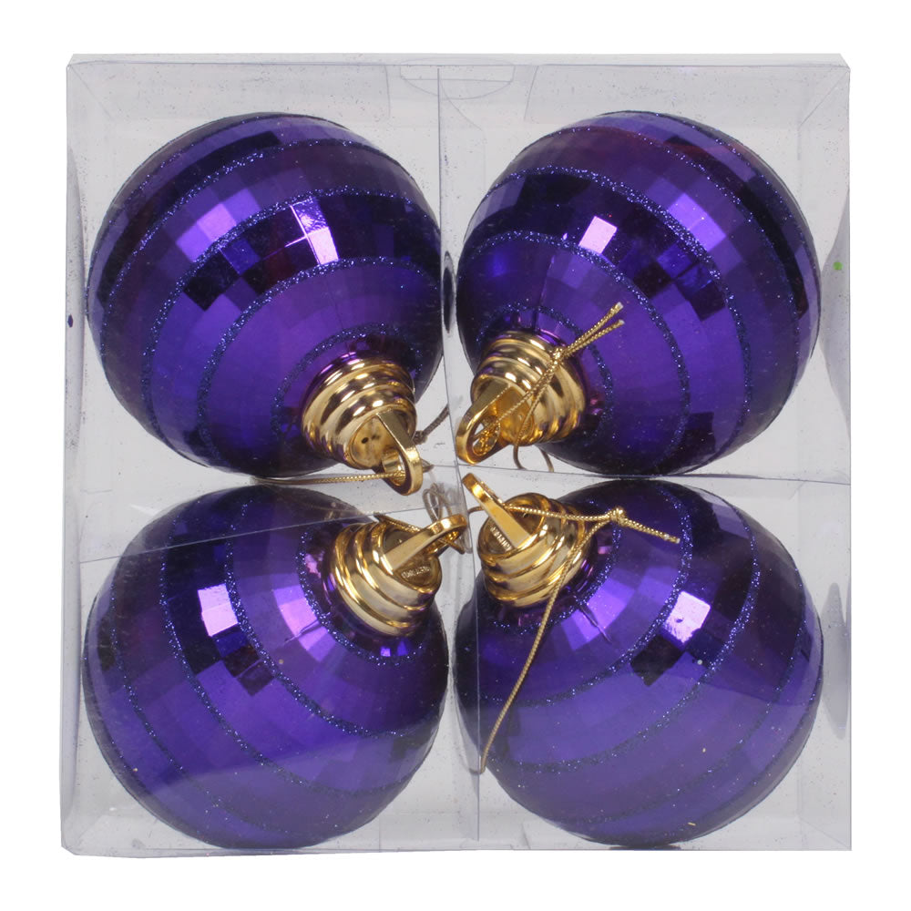 4" Plum Shiny-Matte Mirror Ball
