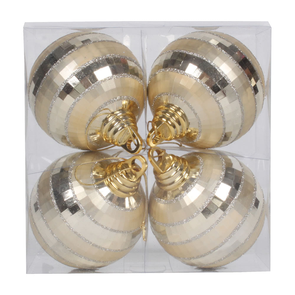 4" Champgne Shiny-Matte Mirror Ball