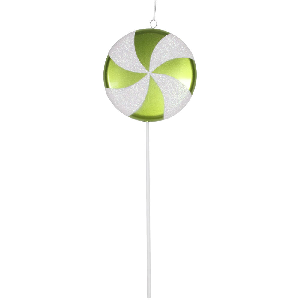 17" Lime Green-White Candy Lollipop