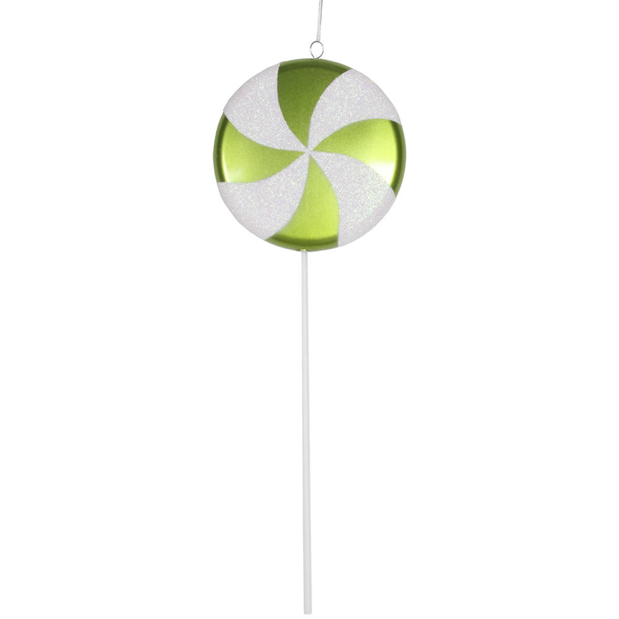 17" Lime Green-White Candy Lollipop
