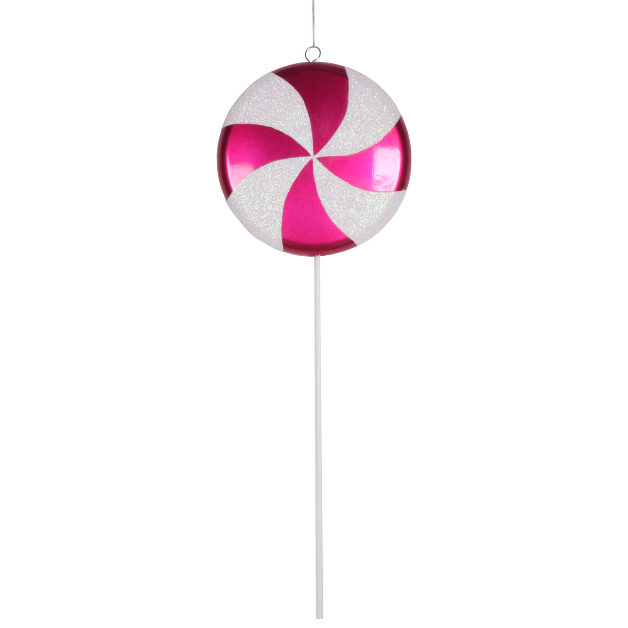 17" Cerise-White Candy Lollipop