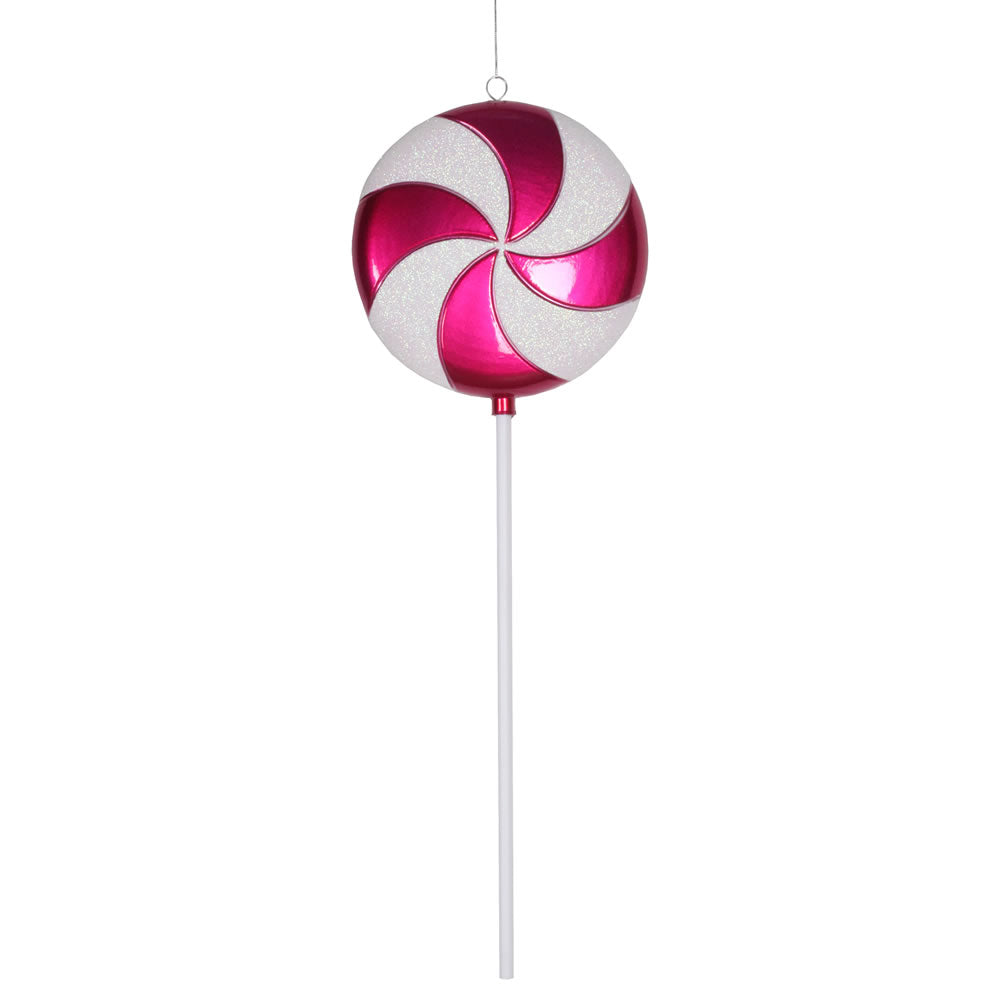 24" Cerise-White Candy Lollipop