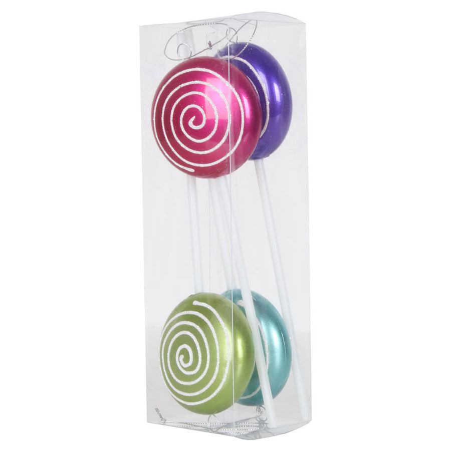10" Asst Color Irid Swirl Lollipop