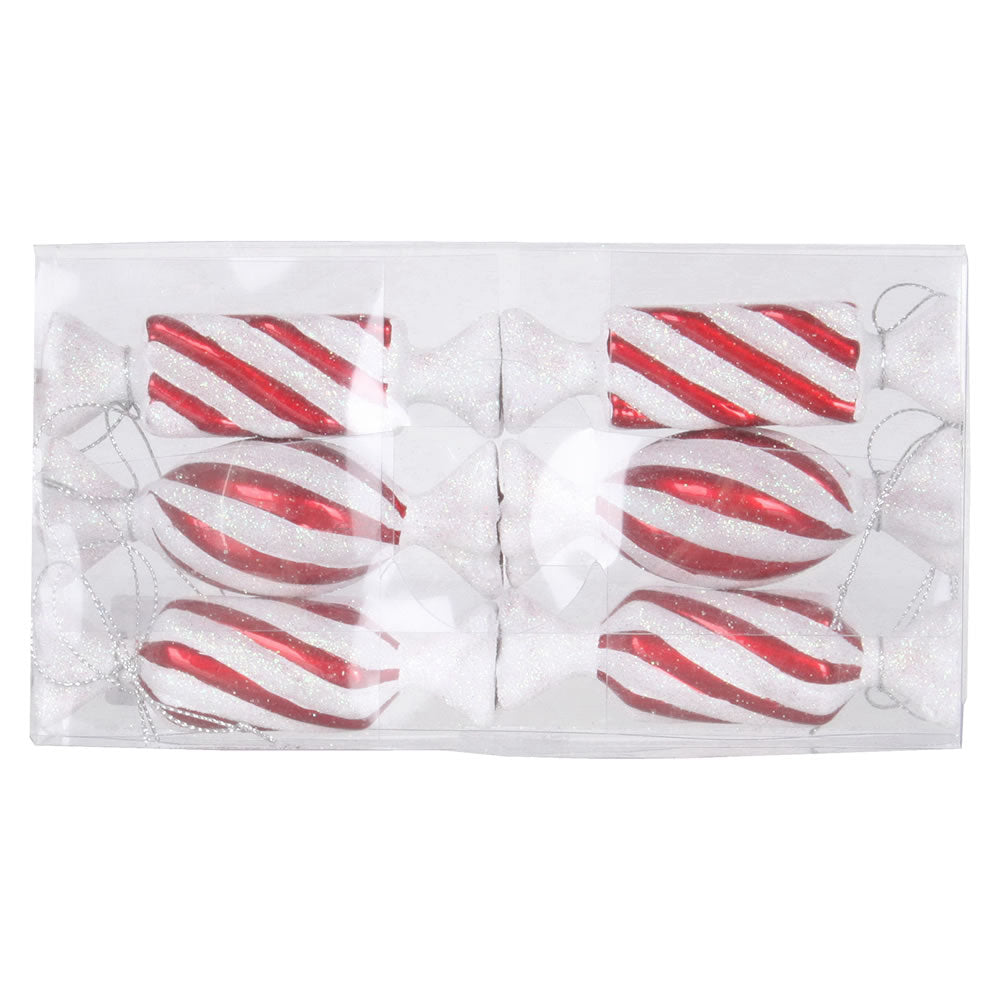 4" Red-White Candy Glitter