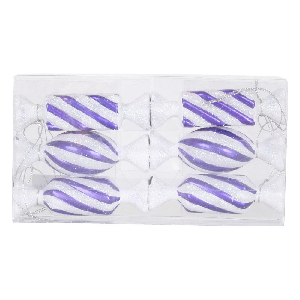 4" Purple-White Candy Glitter