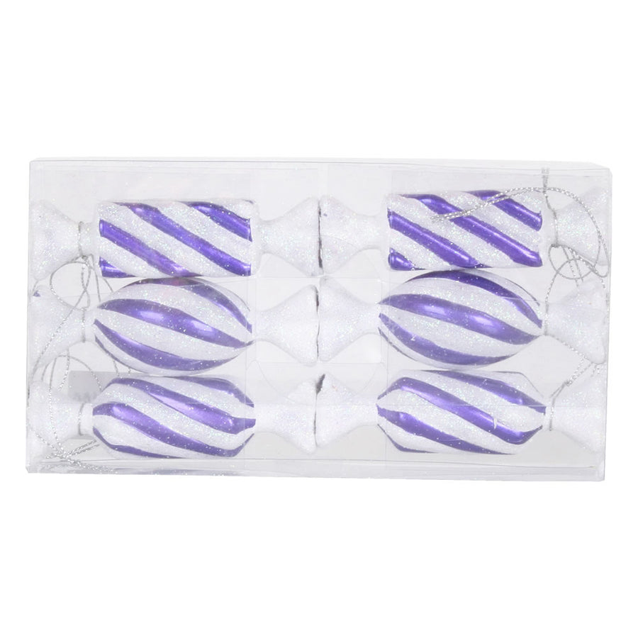 4" Purple-White Candy Glitter