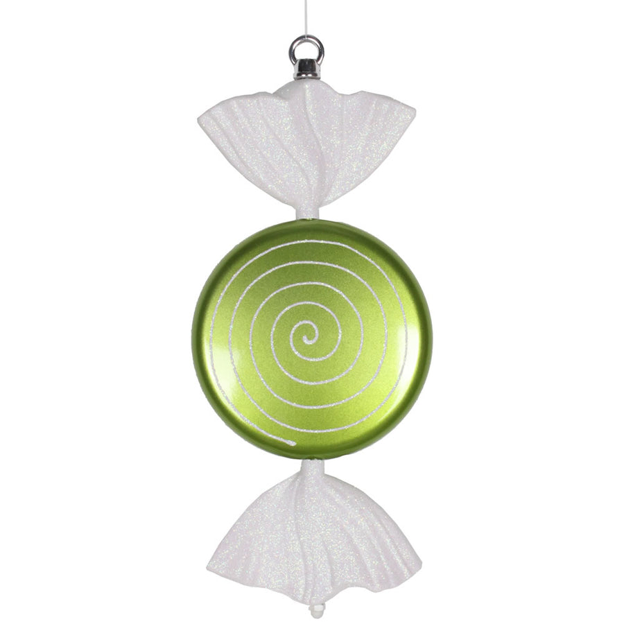 13" Lime-White Candy Swirl Glitter