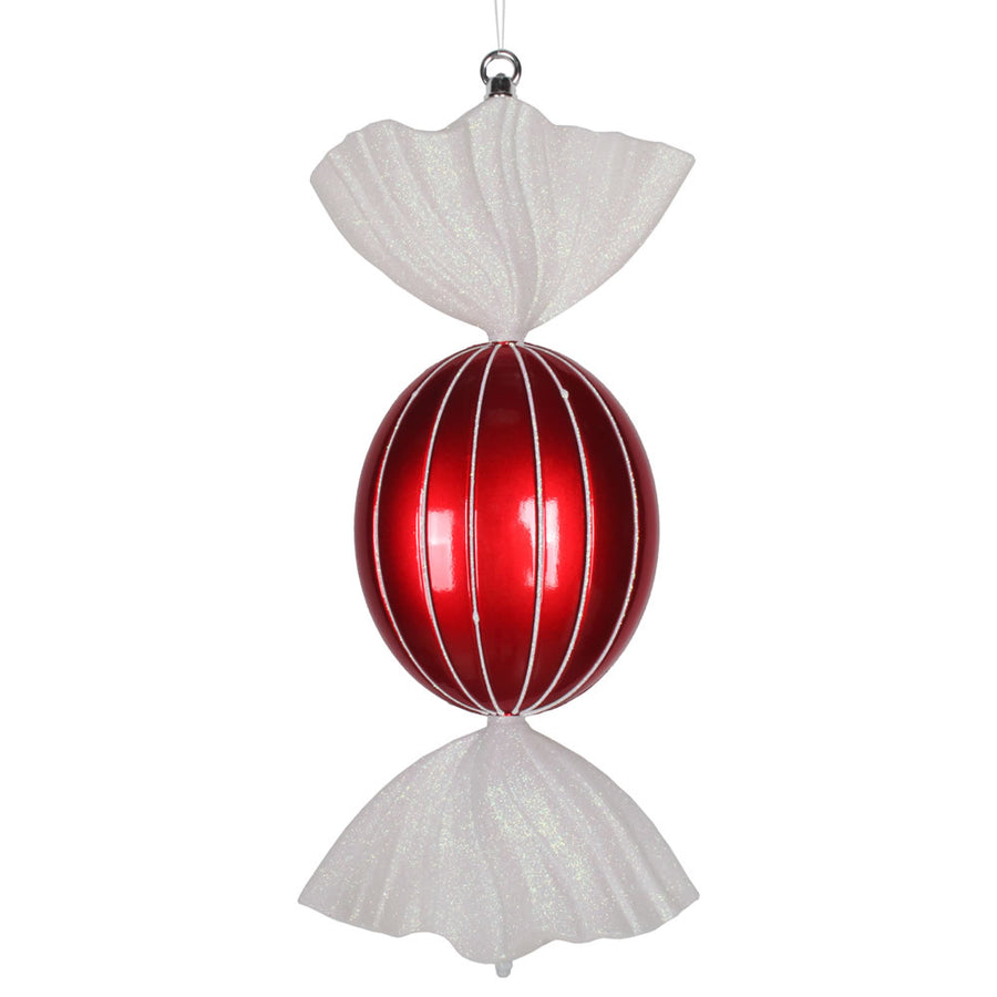 18.5" Red-White Oval Candy Glitter