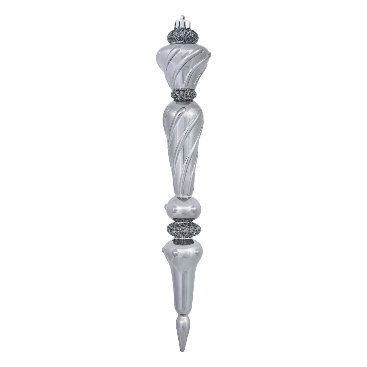 12" Pewter Shiny Glitter Drop