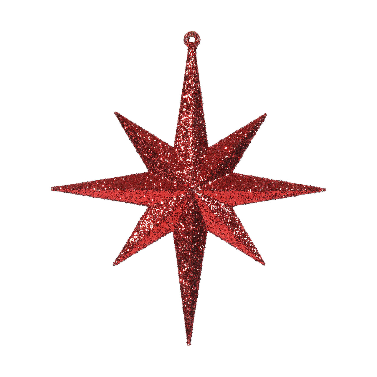 8" Red Glitter Bethlehem Star
