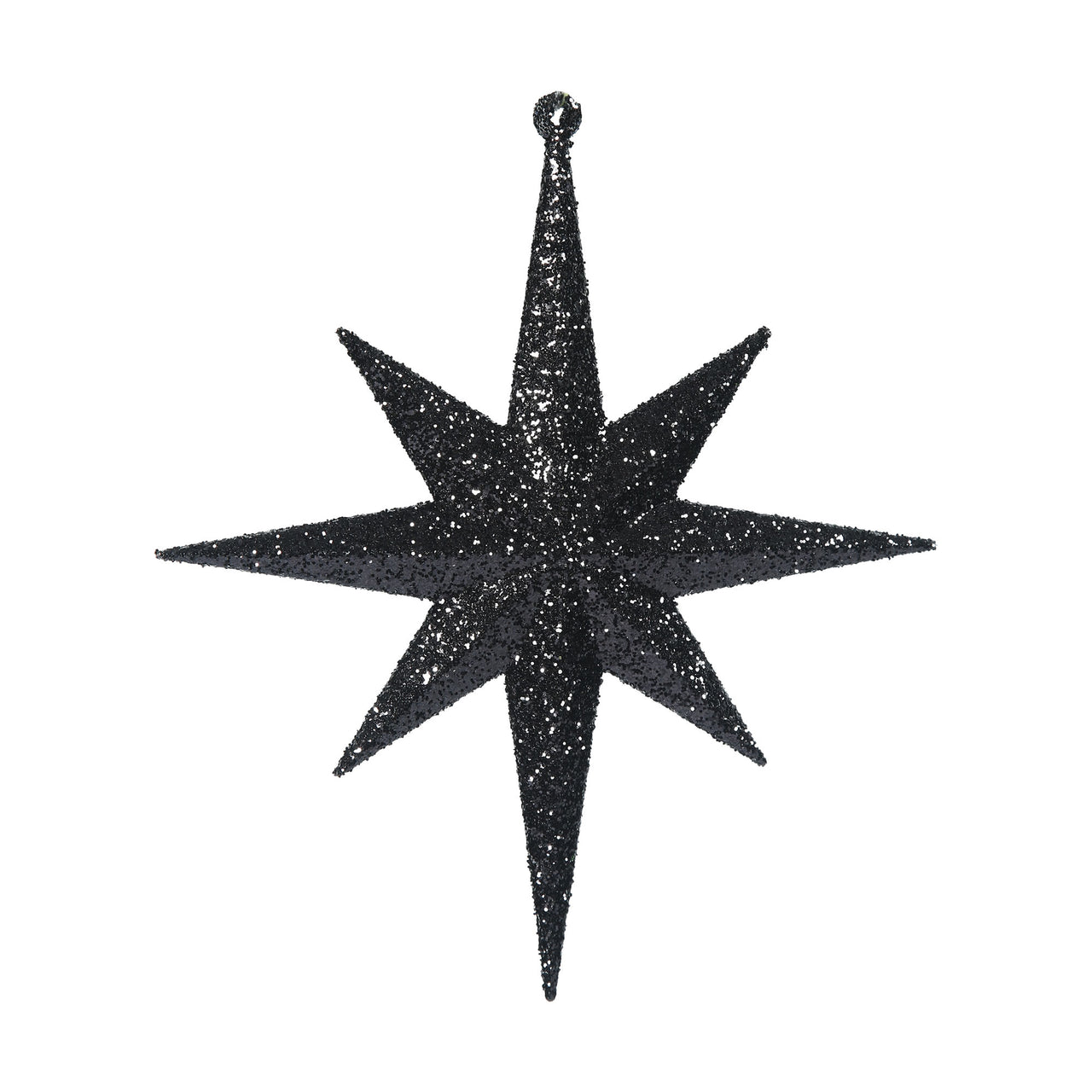 8" Black Glitter Bethlehem Star