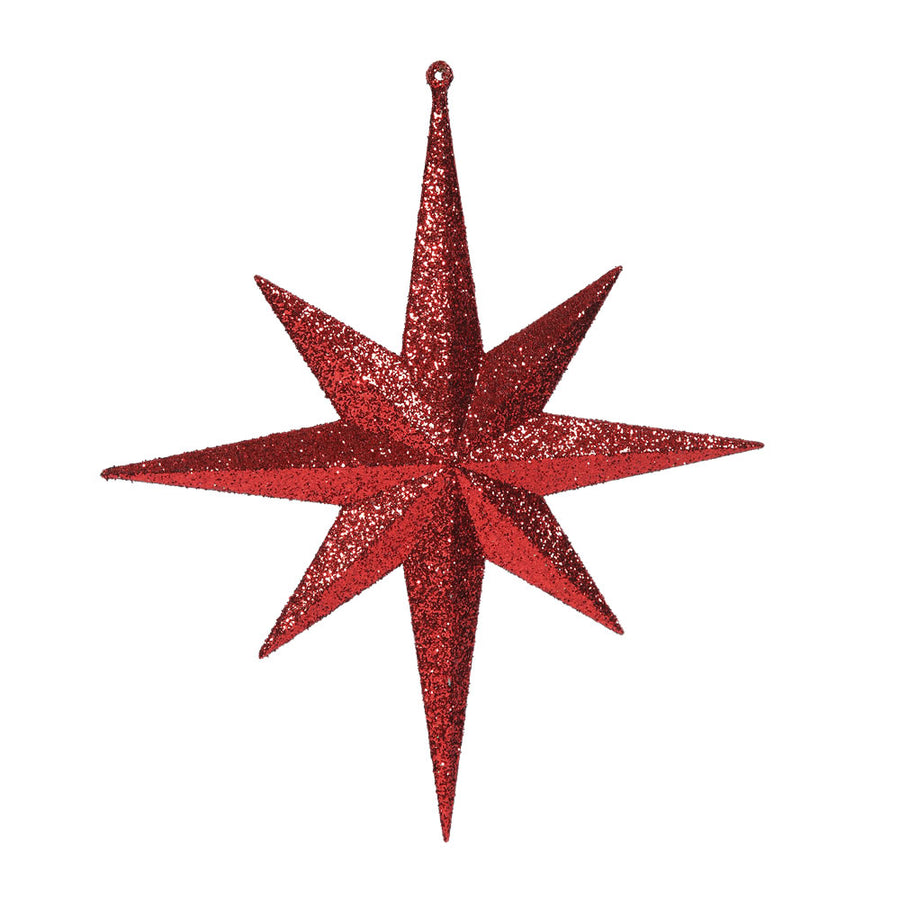 12" Red Glitter Bethlehem Star