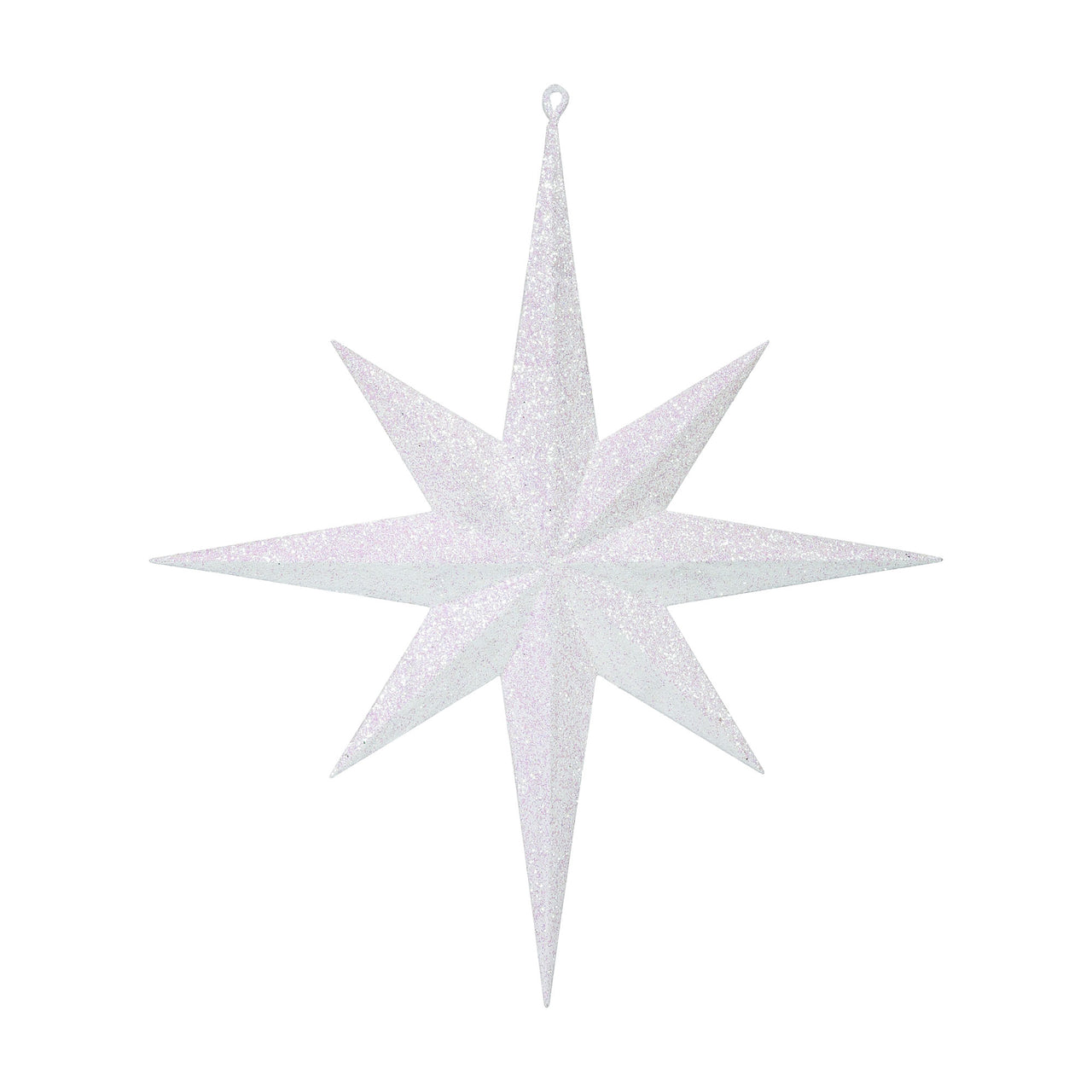 15.75" White Glitter Bethlehem Star