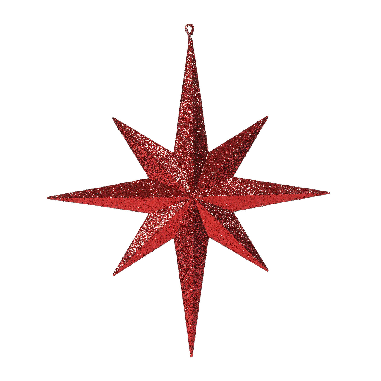 15.75" Red Glitter Bethlehem Star