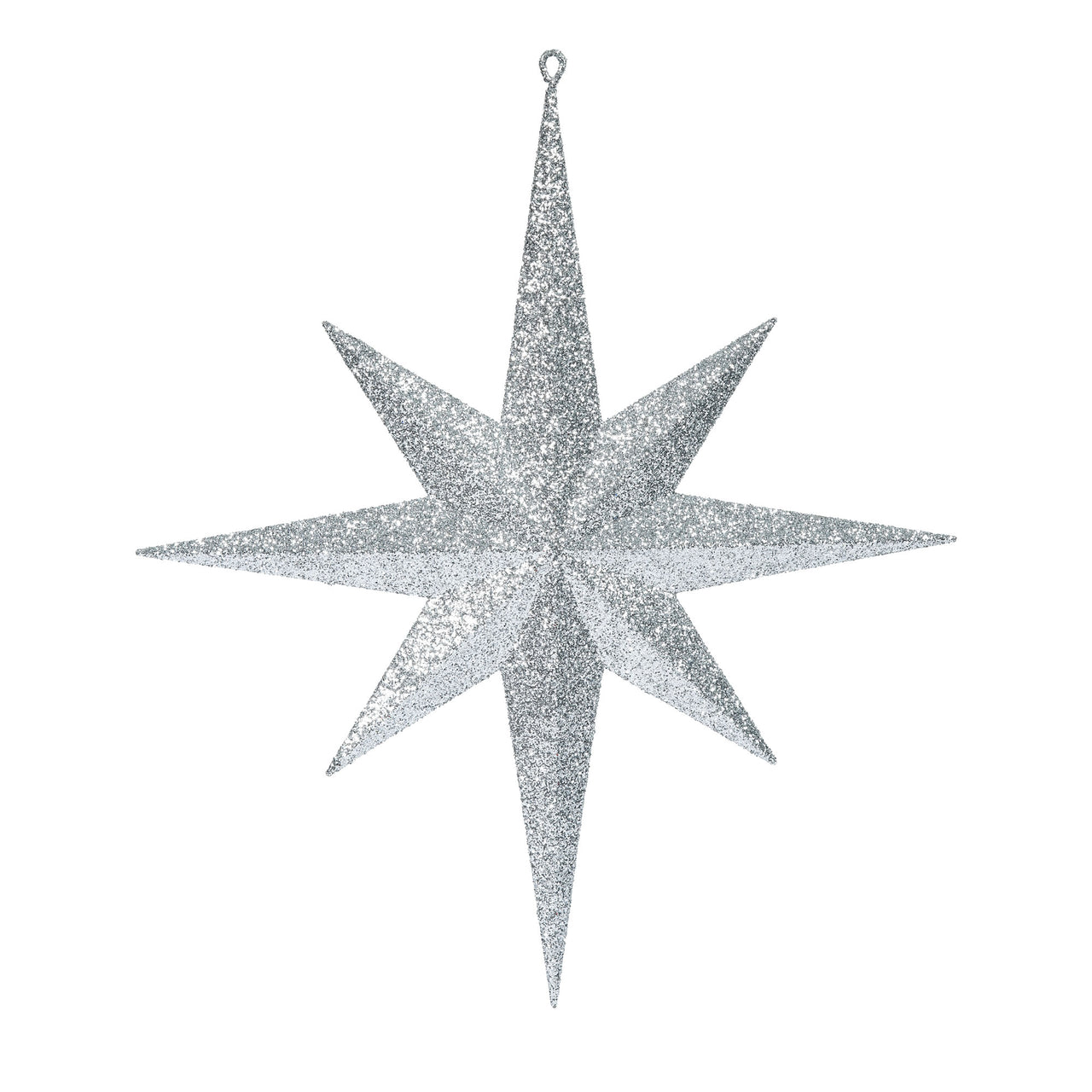 15.75" Silver Glitter Bethlehem Star