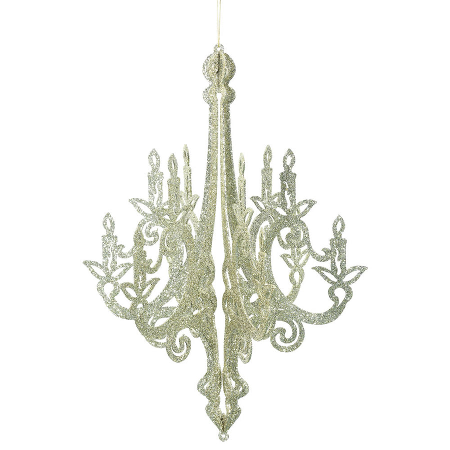 24" Champagne Glitt Chandelier Ornament