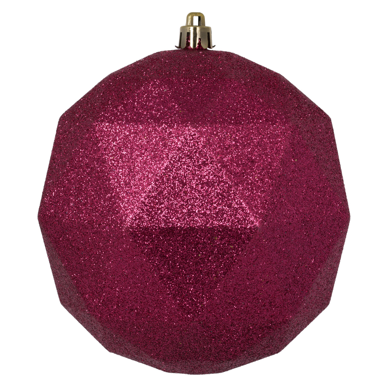 4.75" Berry Red Glit Geometric Ball