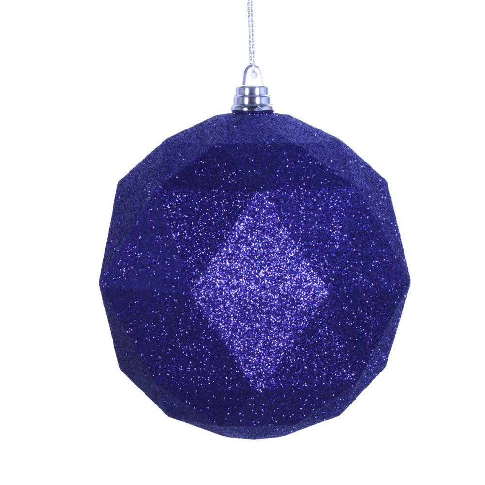 6" Cobalt Blue Glitter Geo Ball