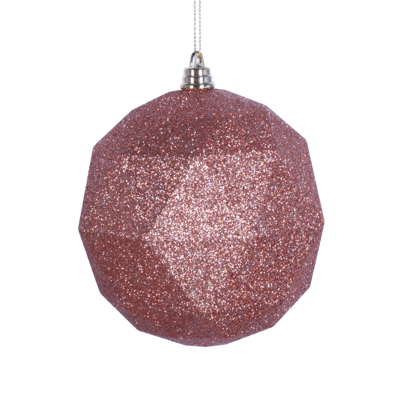 4.75" Rose Gold Glitter Geo Ball