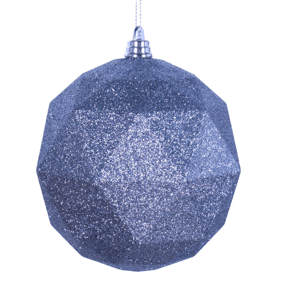8" Pewter Glitter Geometric Ball