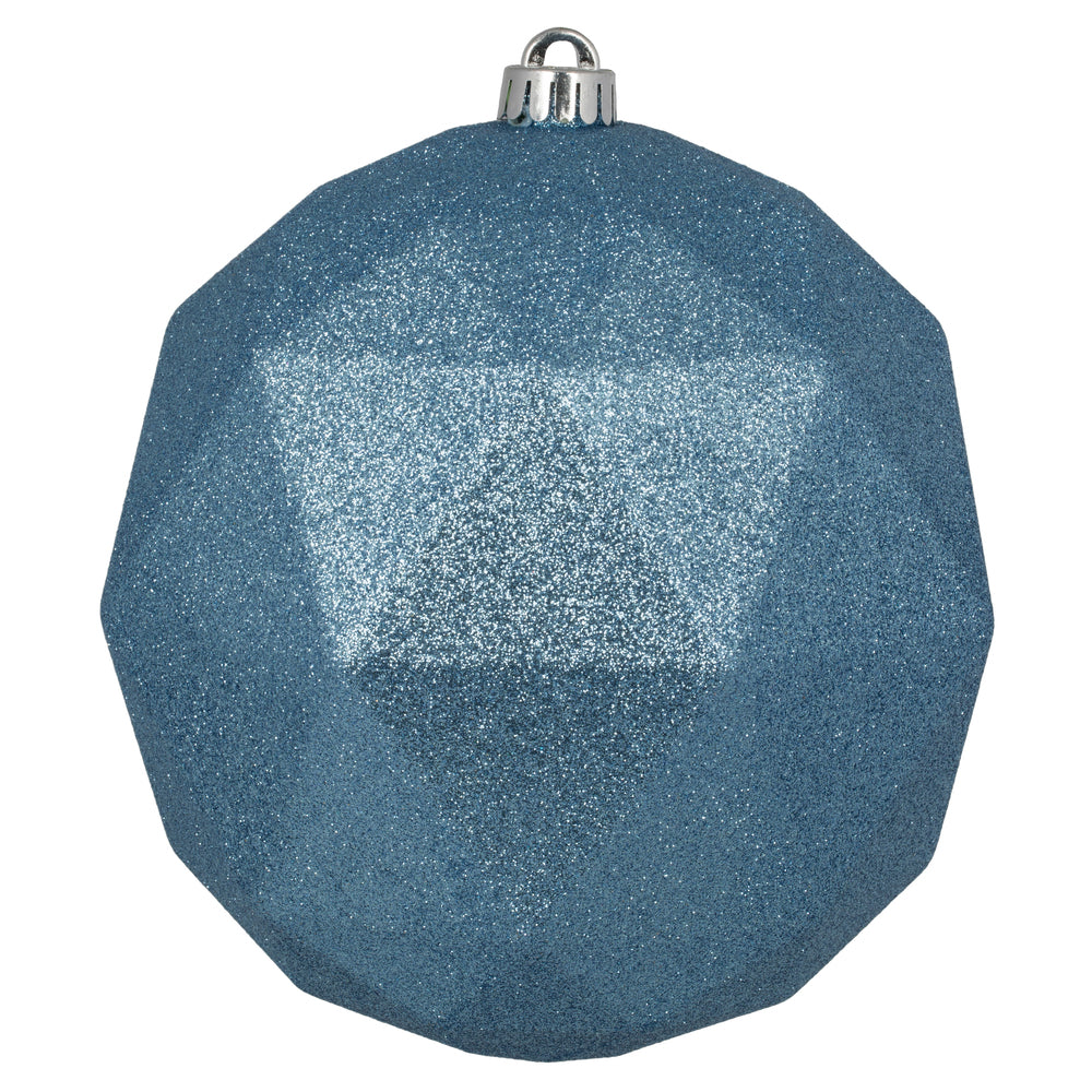8" Periwinkle Glitter Geometric Ball