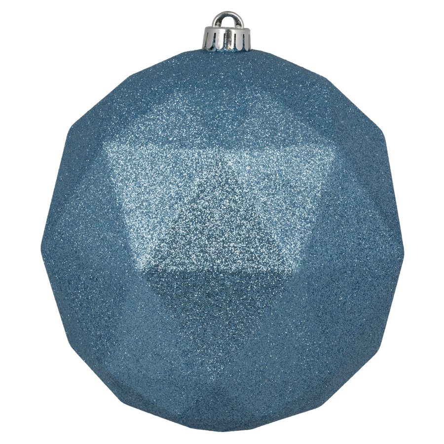 8" Periwinkle Glitter Geometric Ball