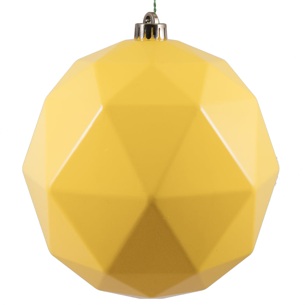 8" Yellow Shiny Geometric Ball