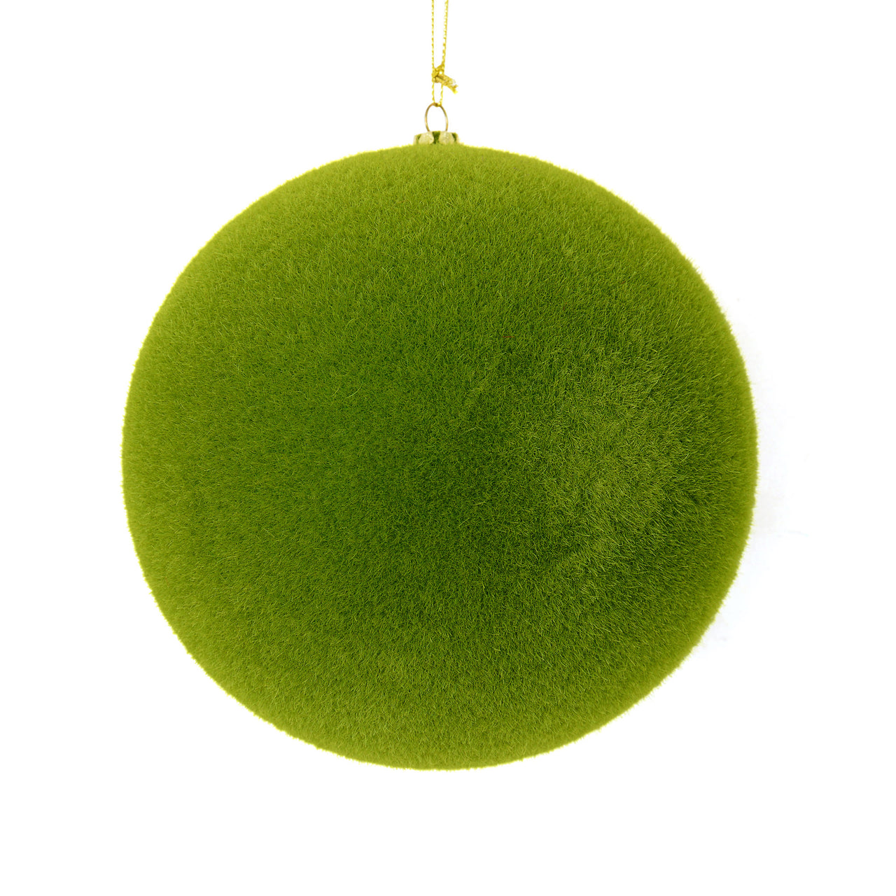 5" Moss Green Flocked Ball Ornament