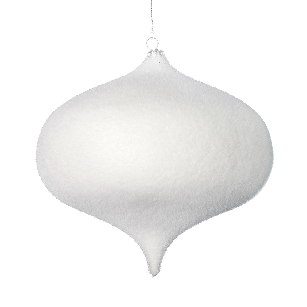 6" White Flocked Onion Ornament