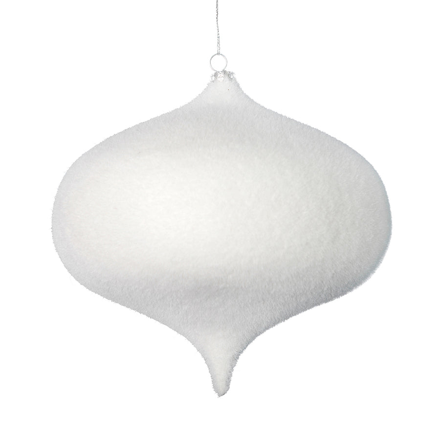 6" White Flocked Onion Ornament