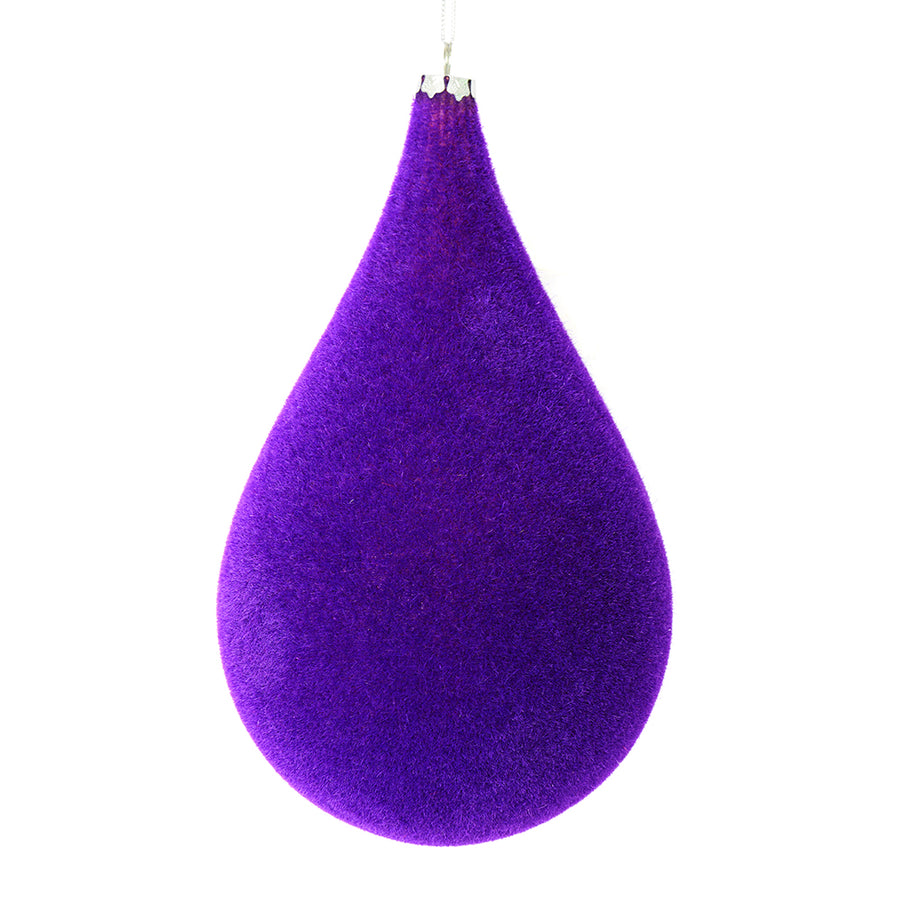 10.5" Purple Flocked Waterdrop Orn