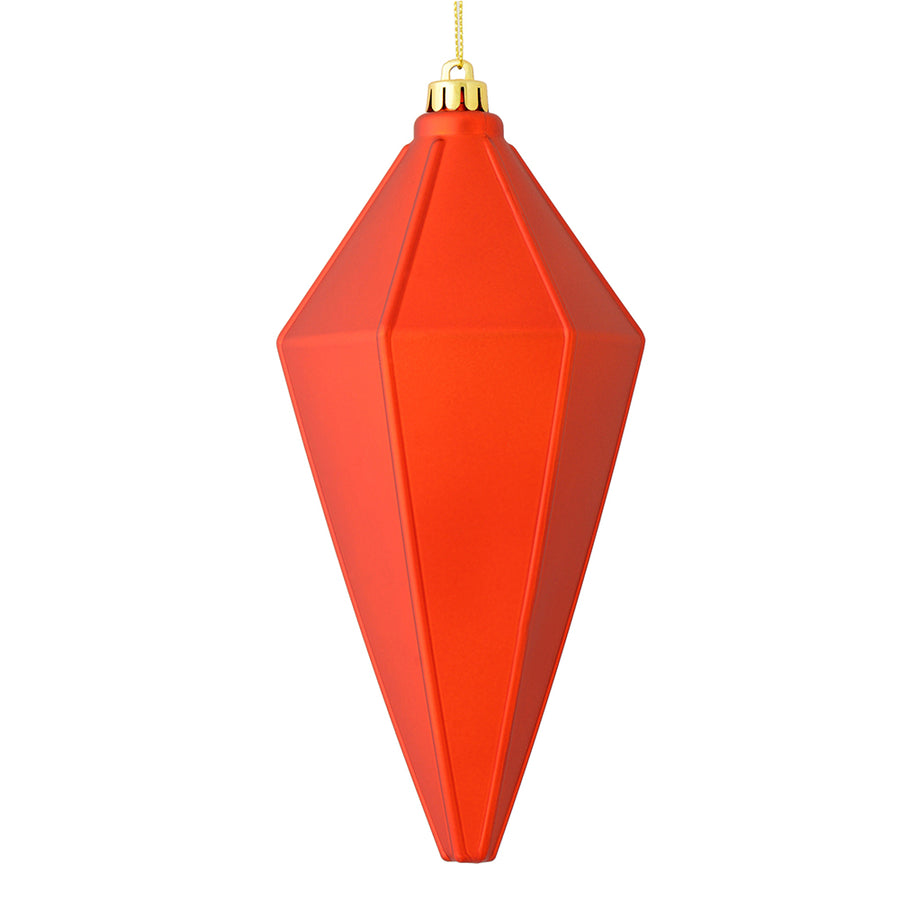 7" Brn Orange Matte Lantern Ornamnt