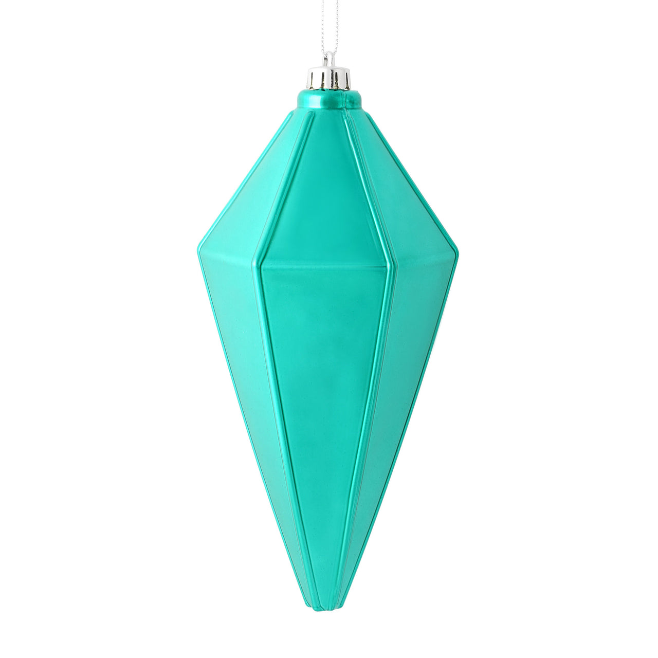 7" Teal Shiny Lantern Ornament