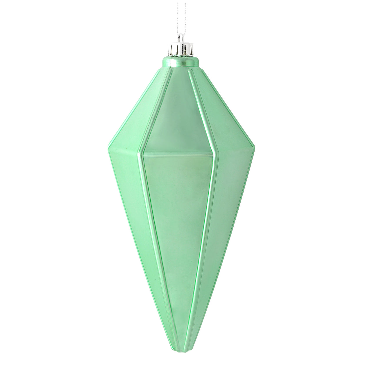 7" Seafoam Grn Shiny Lantern Ornmnt 4/Ba