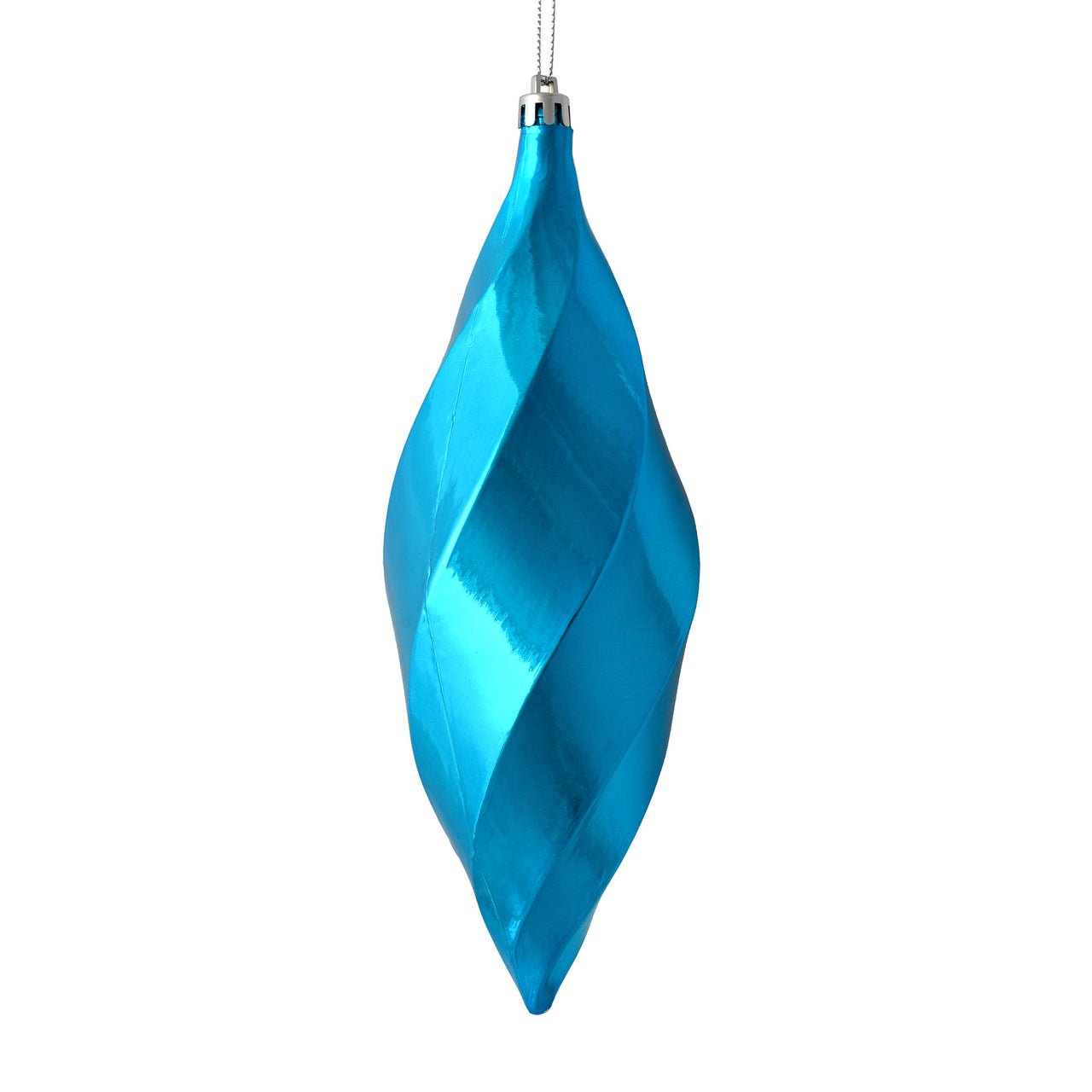 8" Turquoise Shiny Swirl Finial